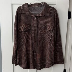 BUCKETLIST Brown Plaid Button-Up Shirt